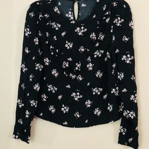 Forever 21 Black Floral Blouse